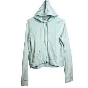 Hollister Full Zip Long Sleeve Hooded Baby Blue  Jacket